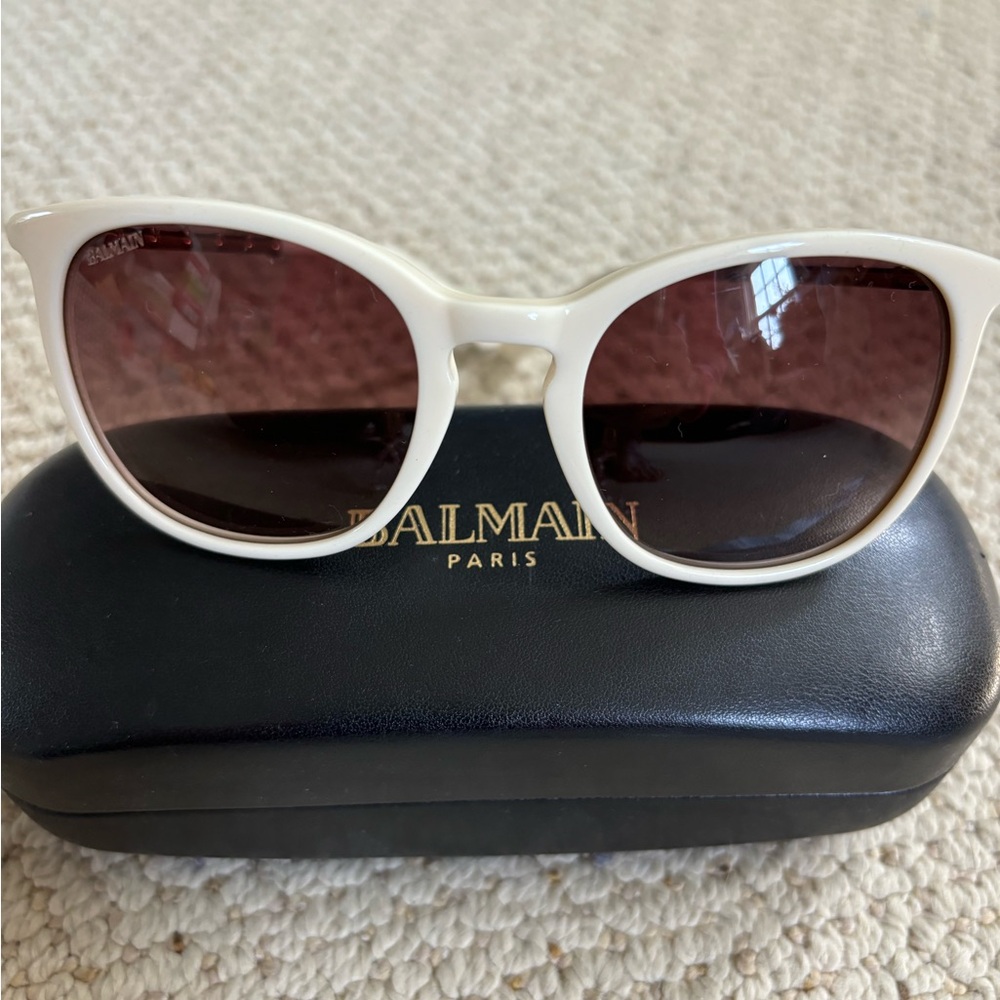 Balmain White Cat-Eye Sunglasses